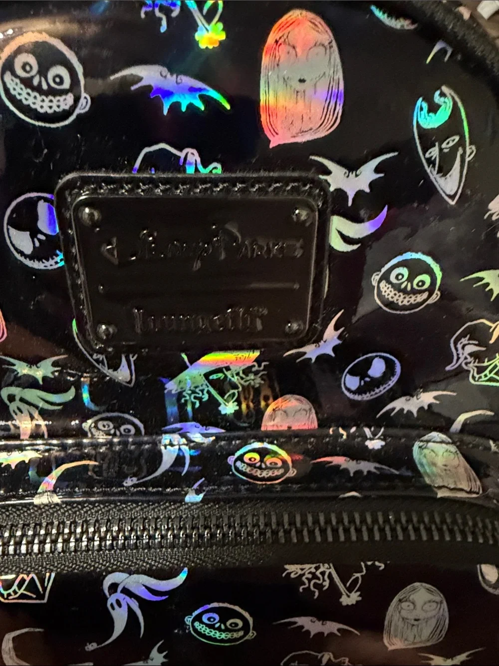 Loungefly Disney Parks Nightmare Before Christmas Holographic AOP Backpack NWT